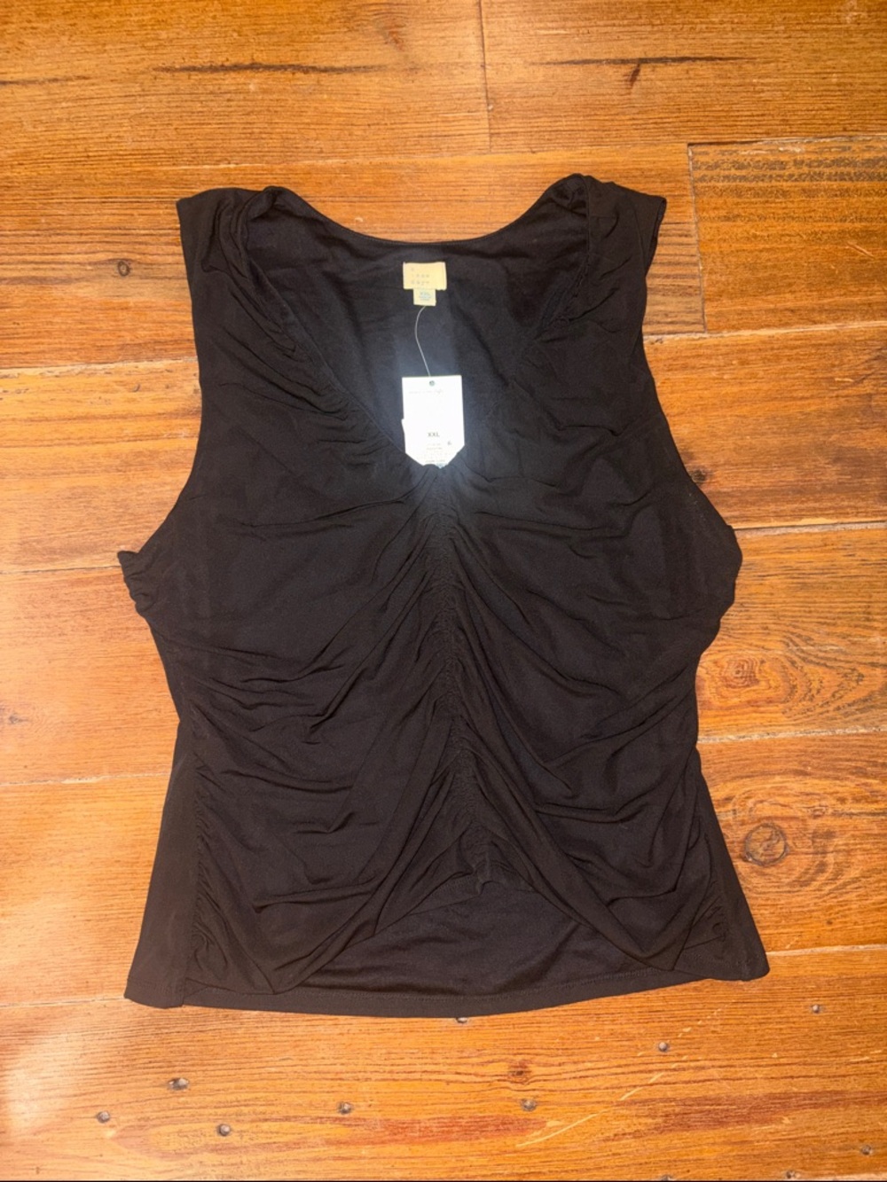 Target Black Ruched V-Neck Tank Top